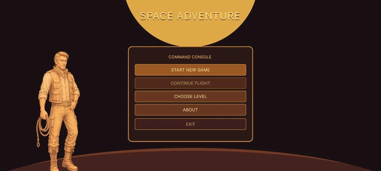 Space Adventure main menu